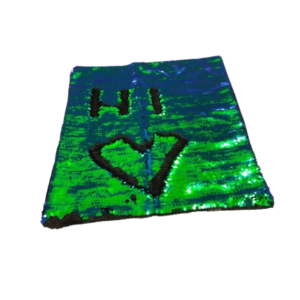 blue green sequin weighted cushion - 3kg