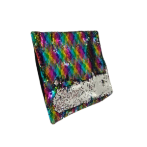 rainbow silver sequin weighted cushion - 3kg